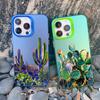 Cartoon Cactus Plants Phone Case Cover For iPhone 13 Mini 12 11 Pro Max 15 14 13 Pro Max 15 14 Plus Shockproof Laser Back Covers