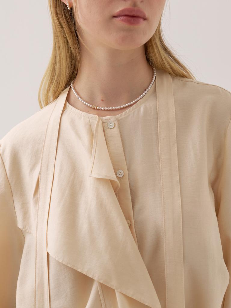 EL Round Tie Modal Blouse