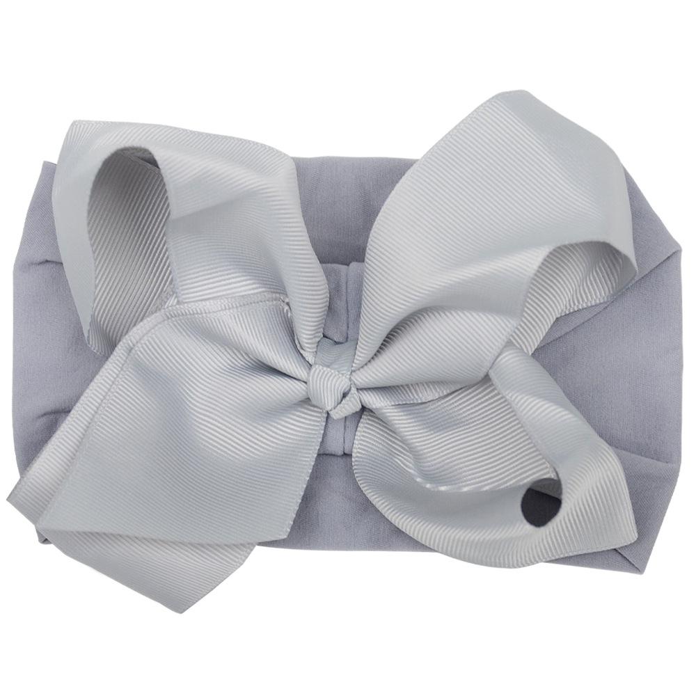European 6-Inch Elastic Baby & Parent-Child Headband - Solid Color Bow Nylon Hair Accessory