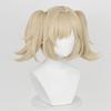 Gold Short Wig with Twin Perfect for and with Wig Perfect for Cultural and School Tail, Cosplay, Games, Disguises. Heat-Resistant Net. Halloween,
