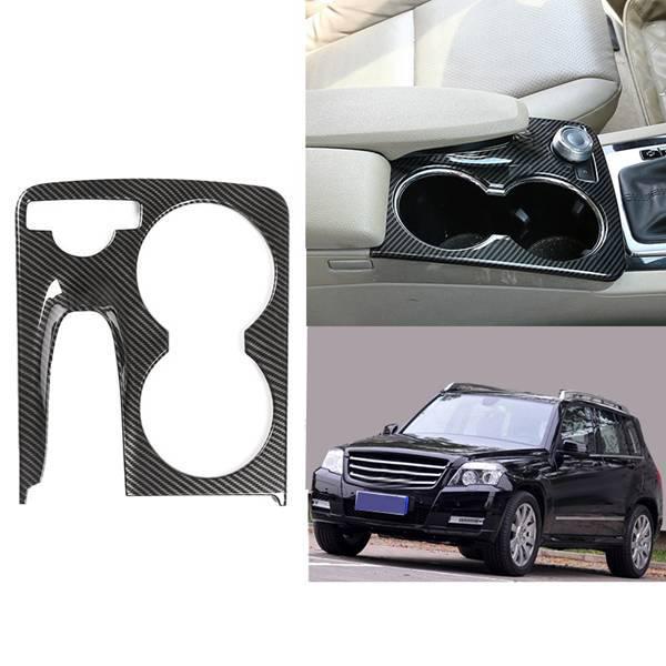 Carbon Fiber Texture ABS Cup Holder Cover for Mercedes-Benz Center Console none