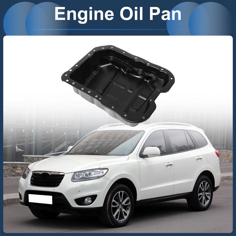 UXCELL 1 Pc No.2151025050 Engine Oil Pan for Hyundai Santa Fe 2019-2020 Iron Black