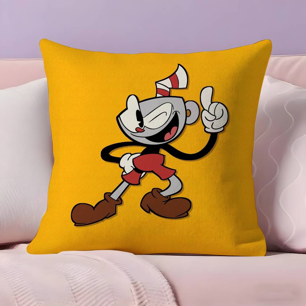 Classic Cute Game C-Cuphead Pillow Case  Ultra Soft Skin Friendly Fabric Cloud Like Comfort & Concealed Zipper
