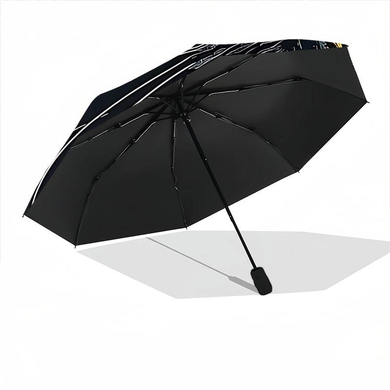 1pc Black Cat Automatic Folding Umbrella - 8-Rib Compact Travel Umbrella Durable & Portable for Outdoor Use, Perfect Gift for Birthdays003
