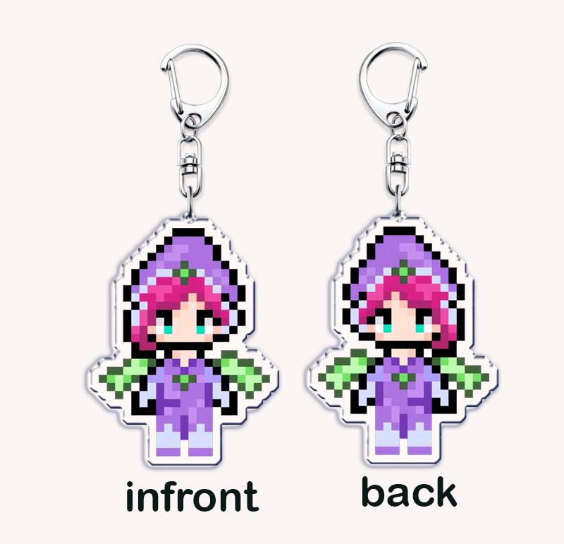 Cute Cartoon Pixel Fairy Keychains for Accessories Bag Stella Musa Tecna Magical Girl Keyrings Jewelry Magic Fairies Fans Gifts