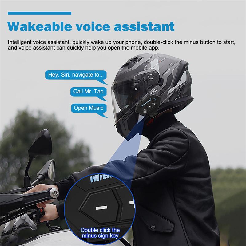 Zestaw słuchawkowy Bluetooth do kasku motocyklowego, bezprzewodowy zestaw głośnomówiący, stereofoniczny, wodoodporny, z głośnikiem do odtwarzania muzyki