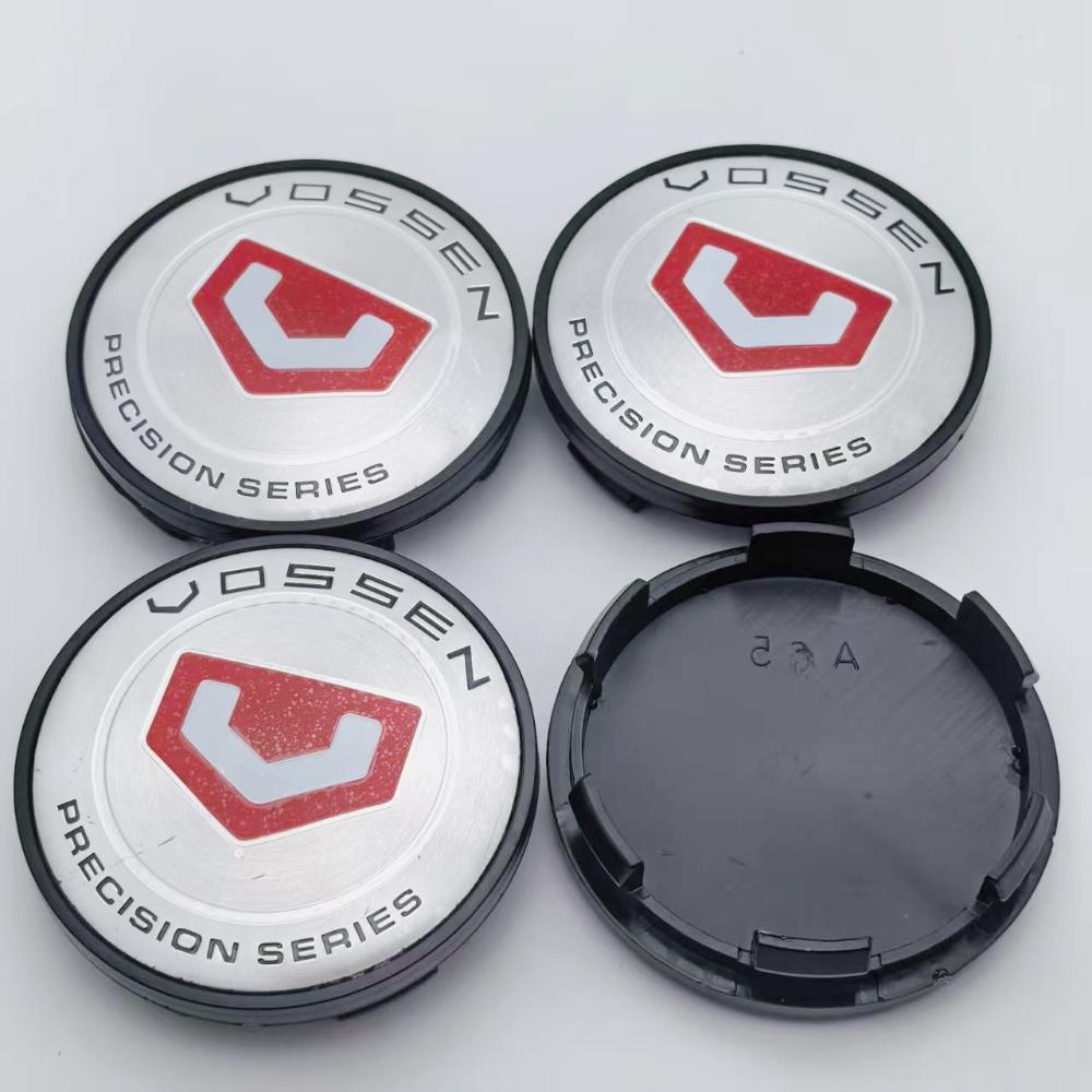 4 Stück 65MM Clips 59MM Vossen Logo Emblem Auto Radnabendeckel Räder Nabenkappe Felge Radkappen Staubschutz Ersatz Auto Zubehör