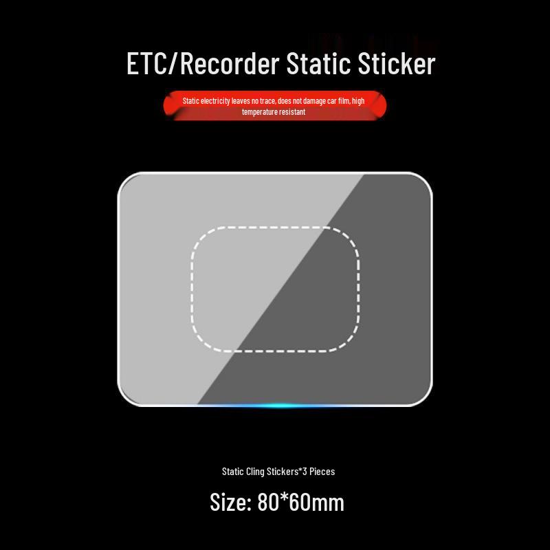 Transparent Static Cling Sticker for Dashcam, Insurance, and Vehicle Inspection Mark
