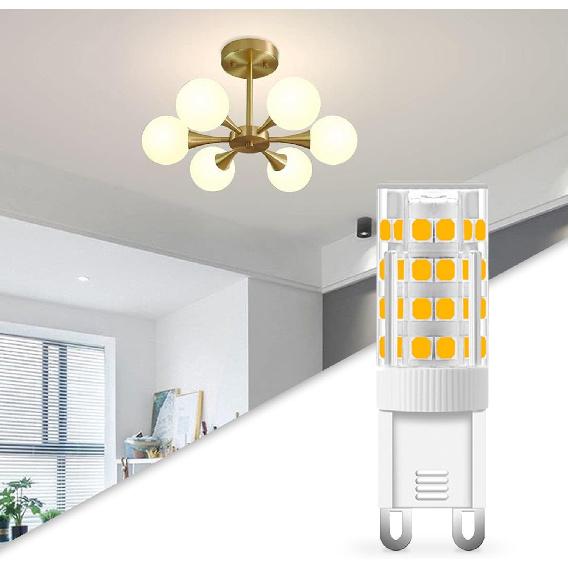 KCO Lighting G9 LED Light Bulb 3000K Warm White Non Dimmable G9 Light Bulb 7W Chandelier G9 LED Light Bulbs Bi Pin Base 360°Beam Angle (6-Pack)