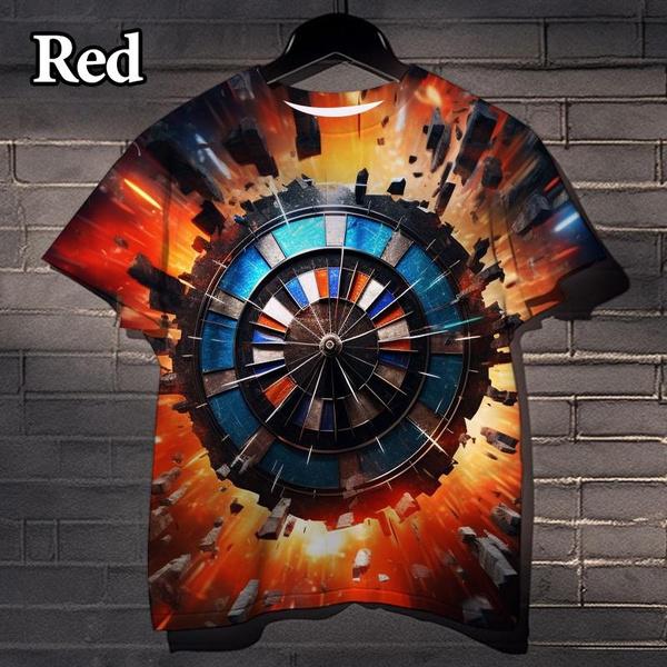 

Крутая футболка с принтом в виде доски для дартса 3D, повседневные уличные спортивные забавные топы, модные мужские и женские футболки с короткими рукавами S синий