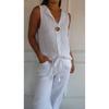 Fashion V-neck Sleeveless Casual Women Summer Shirt Plus Size Female Loose Streetwear Office Simple Blouse Solid Color Tops Women's Clothing