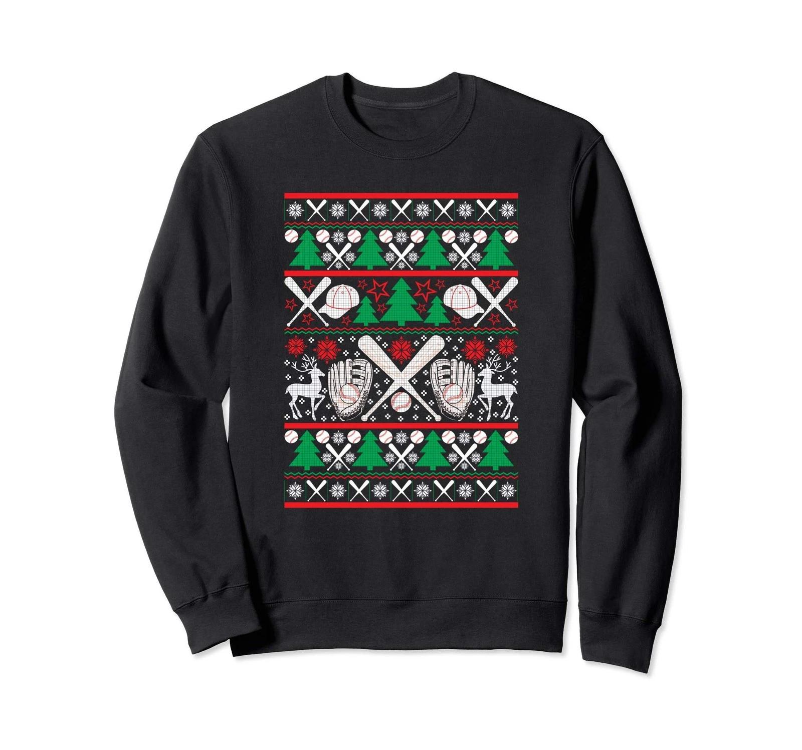 Baseball Christmas Shirt, Ugly Christmas, Funny Christmas Sports Sweatshirt_ 3XL