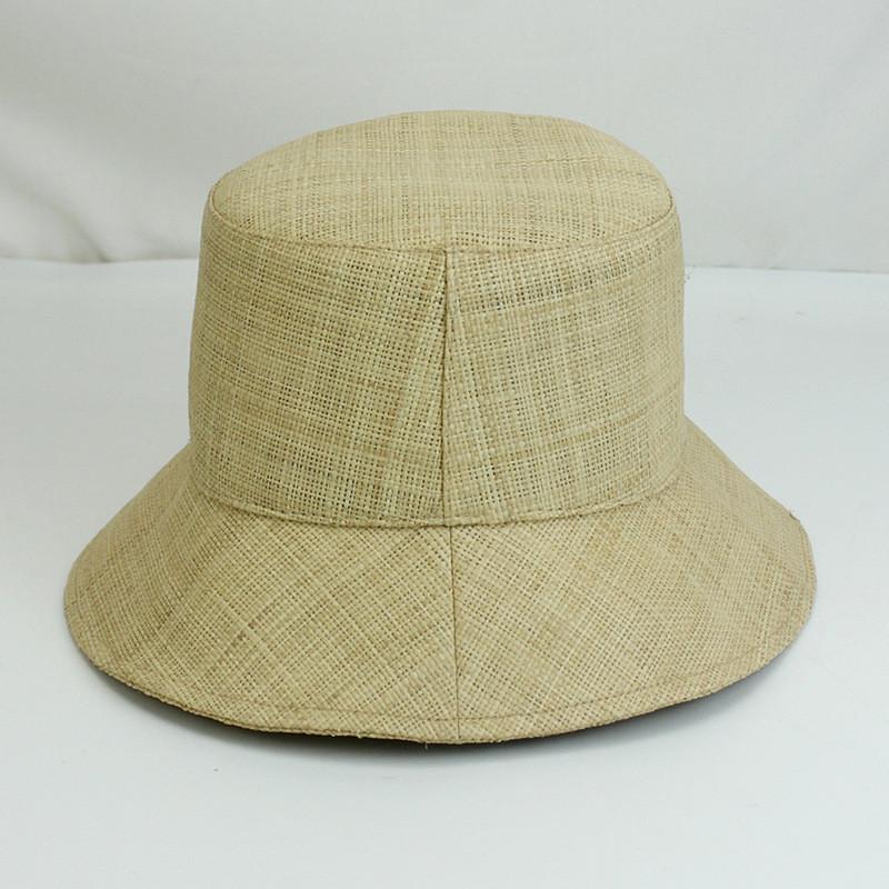 202602-hh5276 chic ins summer Natural raffia grass solid leisure lady bucket cap women fishermen hat