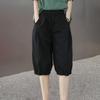 Women Leisure Shorts Streetwear Womens Knee-length Leisure Shorts with Elastic Waistband for Summer Comfortable Fit Fit Single Color Pants for Lei