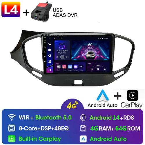 2 Din Android 12 Car Radio Multimedia Video Player For LADA Vesta Cross Sport 2015-2019 GPS 4G WIFI Stereo Carplay Auto QLED RDS