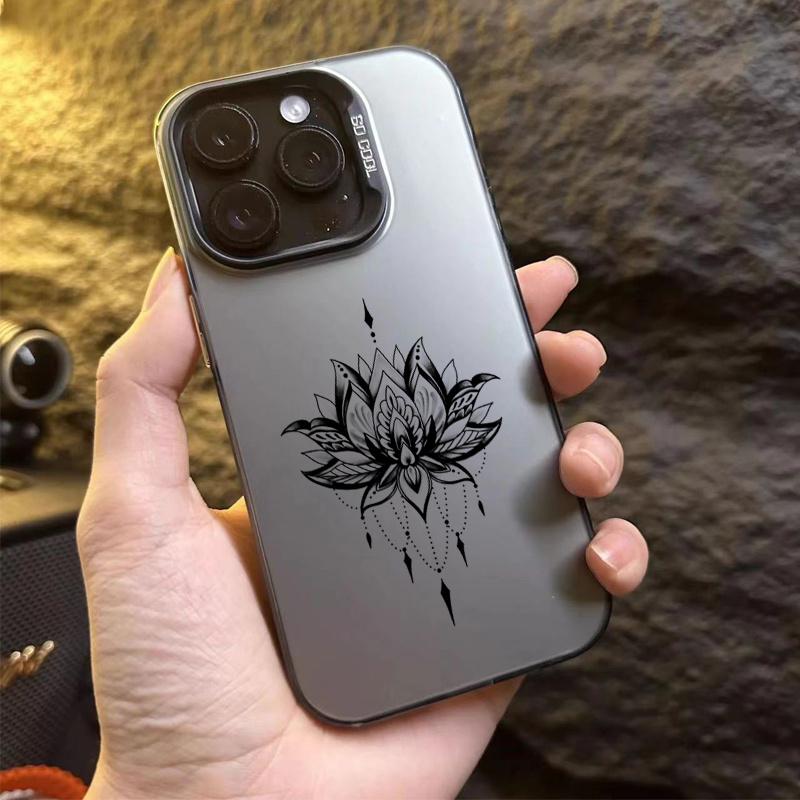 

Ретро чехол для телефона с узором в виде цветка лотоса для iPhone 17 16 15 14 13 12 11 Pro/ Max/Plus ударопрочная задняя крышка защита от отпечатков пальцев For iPhone11