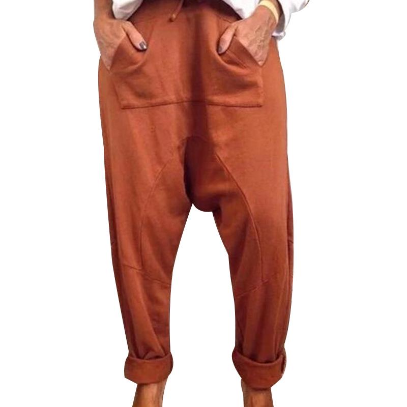 Plus Size Drop Crotch Loose Harem Pants for Women - Versatile and Fashionable Casual Long Pants