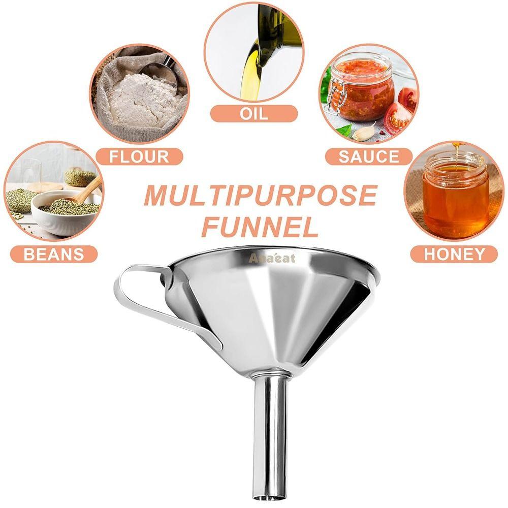 Detachable Strainer Kitchen Funnels Anti-slip Handle Funnel for Filling Small Bottles Oil