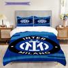 Biancheria da letto con design dello stemma dell'Inter (1 * copripiumino + 2 * federa, senza nucleo) Copripiumino e federa Set biancheria da letto Regalo di Natale compleanno