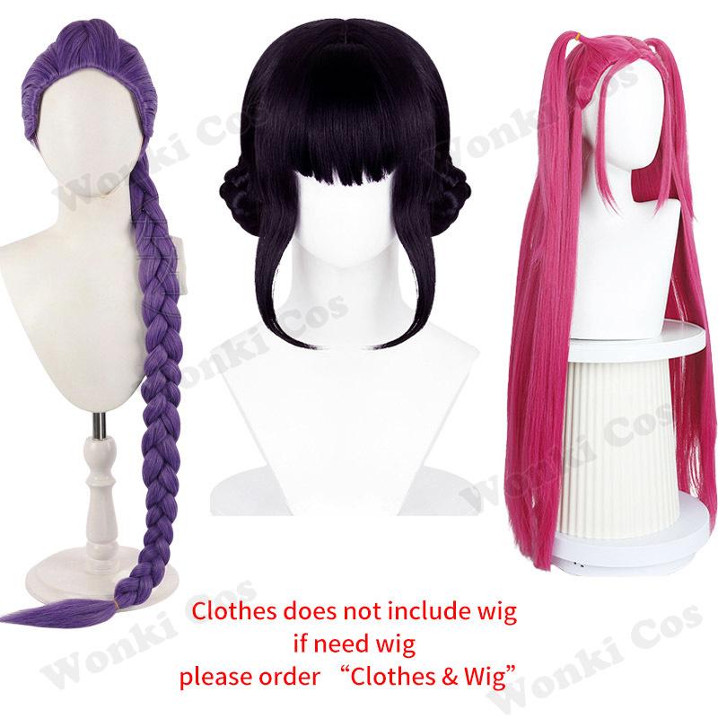 Demon Hunters Rumi Zoey Mira Cosplay Costume Wig Black Stage Performace Suits Kpop Idol Role Play Halloween Carnival Outfits