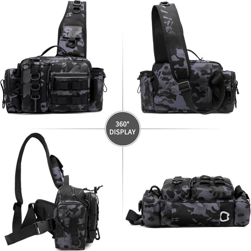 In-stock new multifunctional fishing bag for men, suitable for travel and outdoor sports, single-shoulder crossbody fishing gear