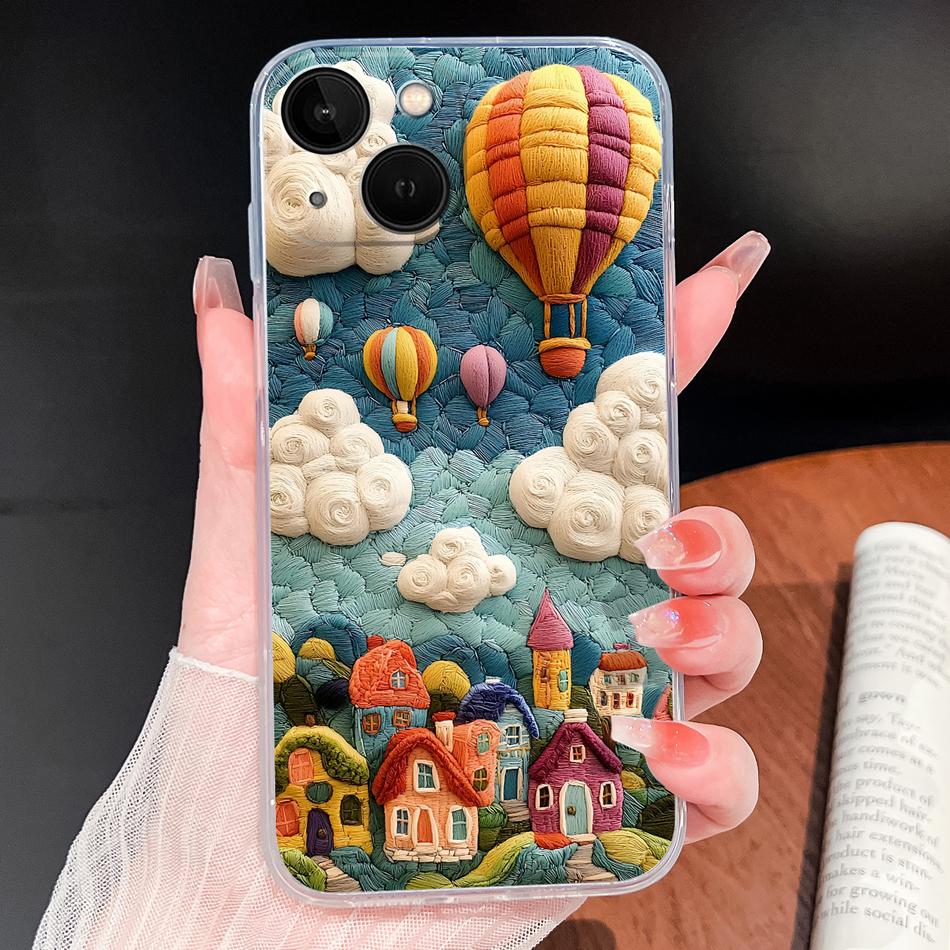 For iPhone 13 Pro Max 13 mini Phone Case Butterfly Patterns Soft Slim Transparent Silicone Cover For iPhone13 Lightweight Funda