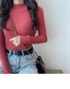 Women's 2022 Solid Color Semi-High Neck Long Sleeve Knitted Sweater