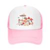 Mushroom Print Mesh Trucker Hat Adjustable Cotton Casual Baseball Cap for Outdoor Travel