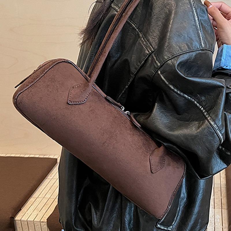 Retro Suede Baguette Bag Women's Autumn New High-value Niche Casual Shoulder Armpit Bag