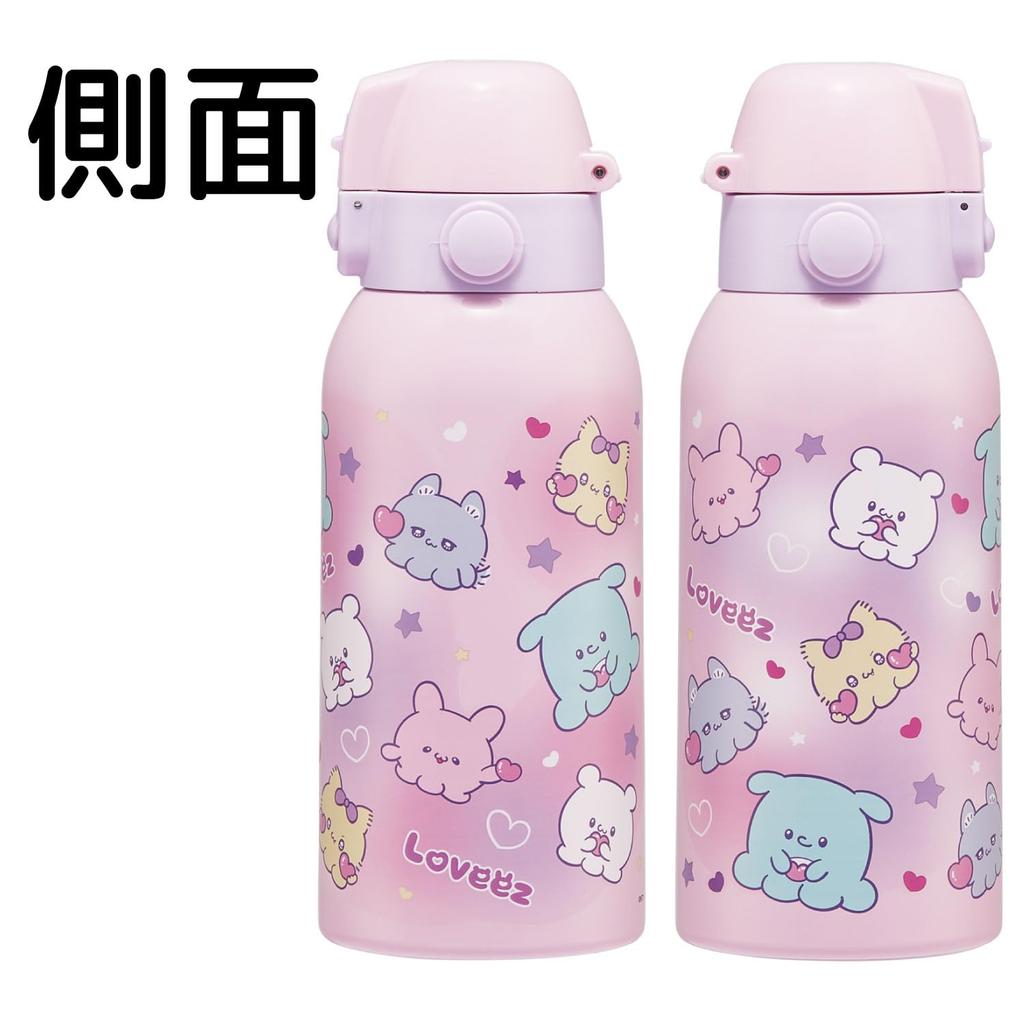 Skater Children's Water Bottle, Direct Drinking, 600ml, Love Ease, for Girls, Insulated, Stainless Steel, Lightweight, Sports Bottle, STCH6-A