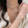 French Pearl Geometric Bangle: Retro Luxury, Fashionable Elegance, Versatile Women's Hand Jewelry