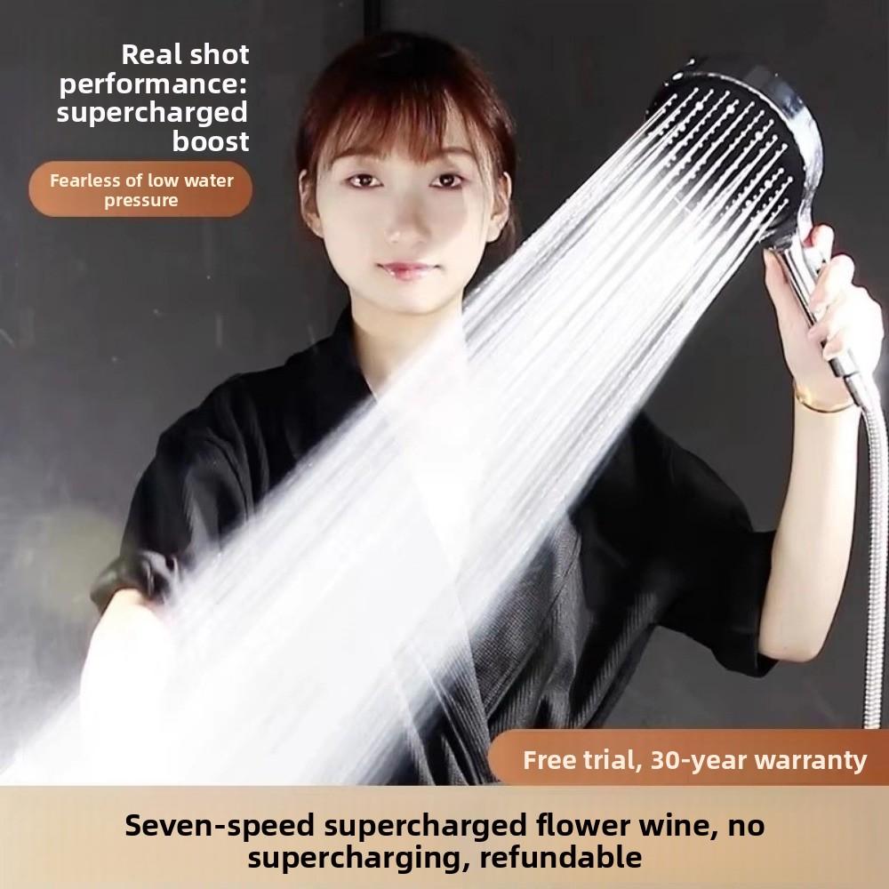 New 15CM Shower Head High Pressure Large Panel Bathing Showerhead Adjustable Spray 7 Modes Shower Nozzle For Hard Water