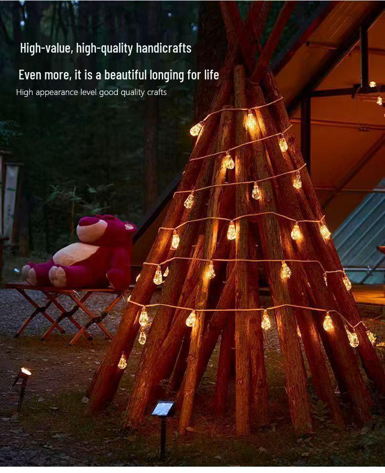 Waterproof Solar Jute Rope Light: Copper Wire Garden Lamp for Outdoor Atmosphere