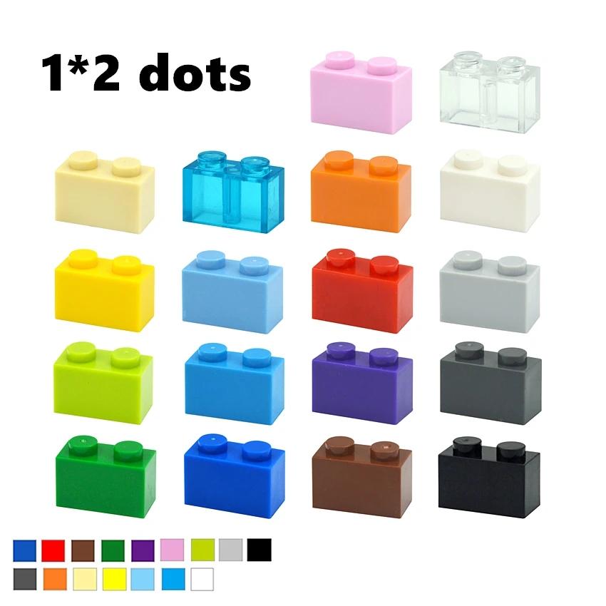 100pcs Bricks Compatible 3004 1x2 Dots DIY Building Blocks Thick Figures Brick Educational Creative Construction Toys For Kids