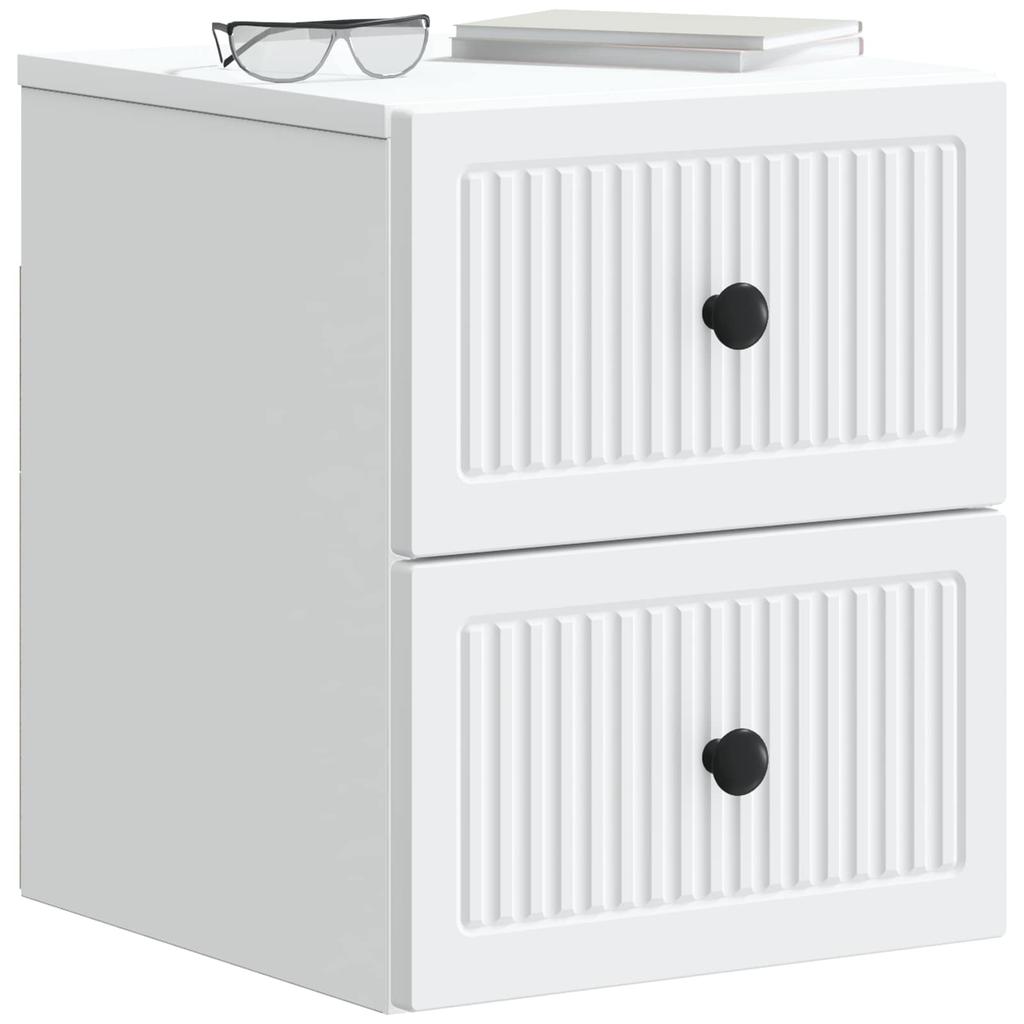 Wall Mounted Nightstand White 33 x 34.5 x 40 cm Particleboard
