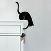 Creative Design Kitchen Wall Metal Hook Key Hanger Cat Tail Monkey Shaped Decor Holder Clothe Storage Rack Seamless Hook Tool