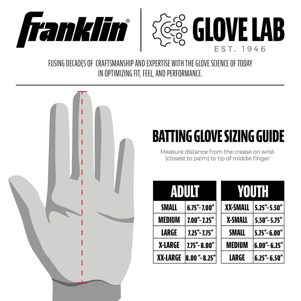 Franklin CFX PRO Chrome Batting Gloves Both Baseball Batting 20597 Size 2024 Codes (for Hands), Gloves, Gray, Small, Spring/Summer (Product