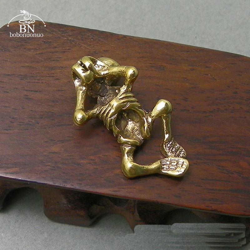 NOU Statuetă Om Schelet Craniu Cupru Pur Vintage Punk Brelocuri Figurine Decorațiuni Birou Decor Living Ornament Artizanat