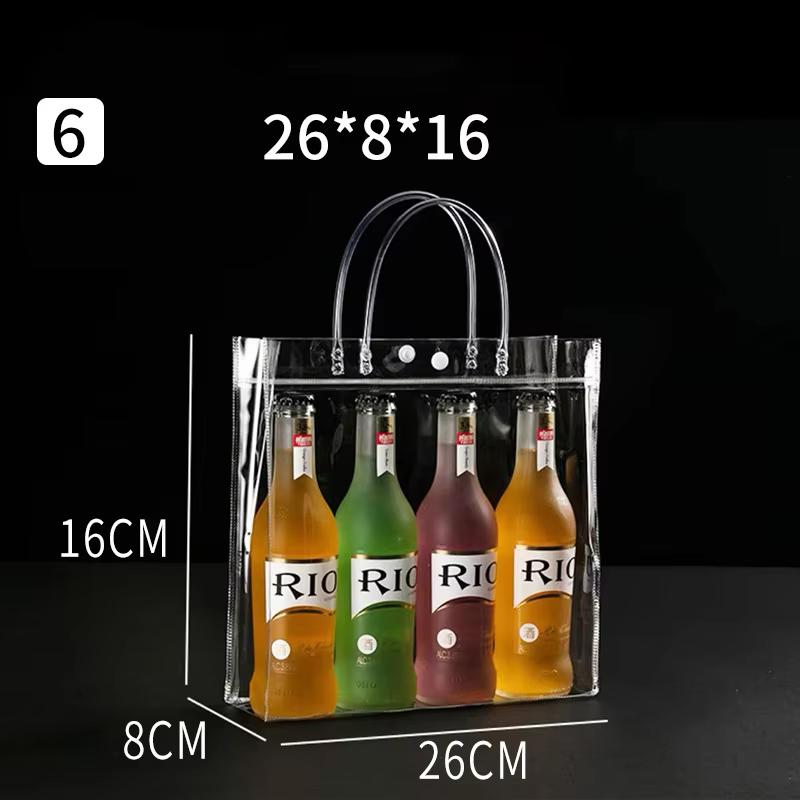 Clear Plastic Gift Bags With Handle Transparent Bag Reusable Tote Bag Pvc Goodie Bags For Wedding Party Supplies, Cosmetic Bag