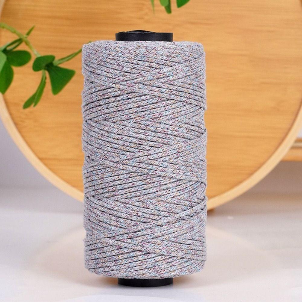 New 150g/ball Metallic Yarn 2.5mm Shimmering Glitter Gold Cord Thread DIY Handmade Crochet Yarn for Bag/Hat/Mat