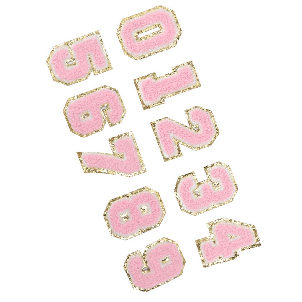 10Pcs Pink Number Patches 0 To 9 Number Exquisite Pink Easy Ironing Widely Used Iron On Patches for Jacket Shirt Shoes