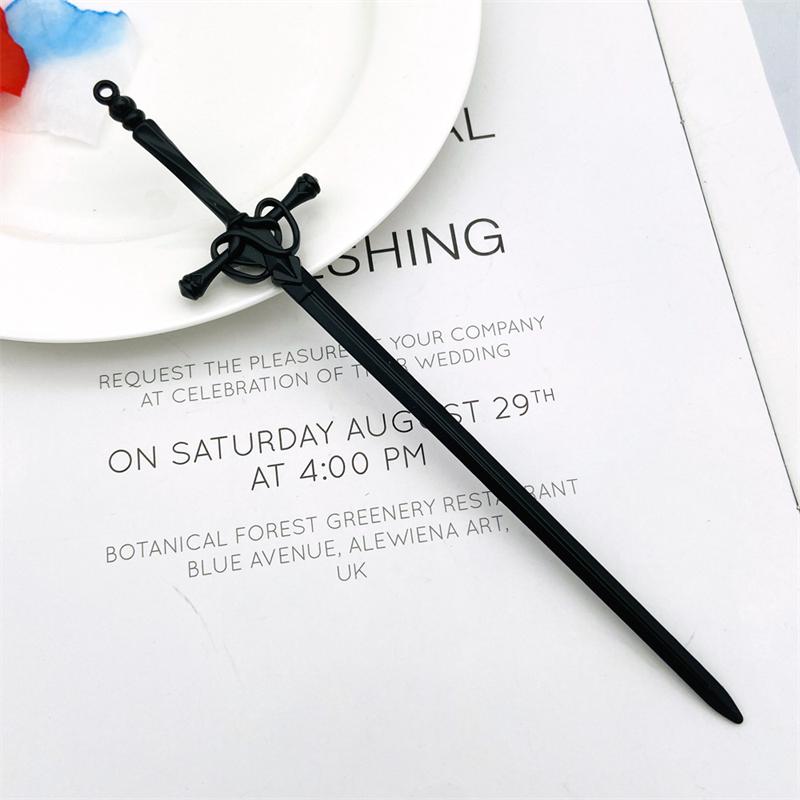 New Antique Metal Sword Hairpin Women's Fashion Chinese Simple and Creative Pan Hairpin Jewelry Temperament Headwear Accessories