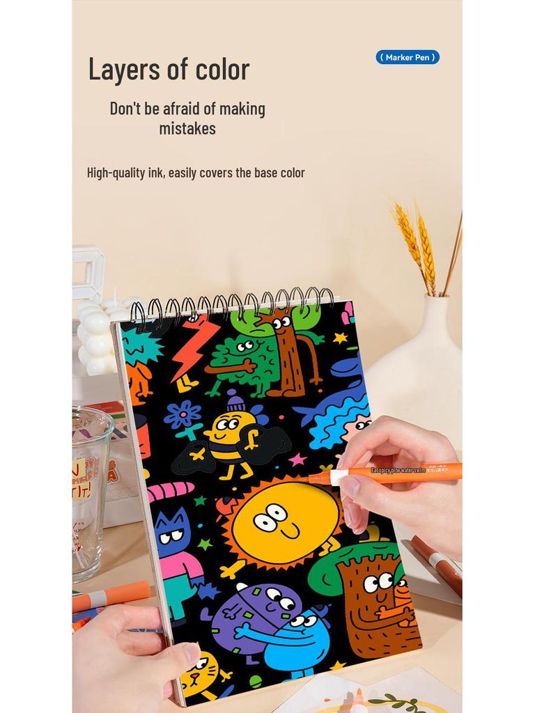 Non-Toxic Washable Watercolor Marker for Kids - Non-Bleed & Layerable