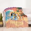 Bluey's Colorful Friends Customize Your Name Blanket Gift Customizable Blanket Ultra-Soft Great for Home Decor Seaside Nap Bedding for All Occasions
