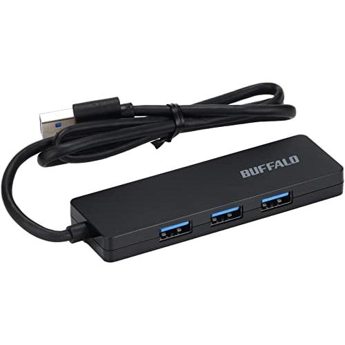 Buffalo USB Hub USB3.0 Slim Design 4 Ports 60cm Bus Powered Lightweight Compatible with Windows Mac PS4 PS5 Chromebook Telework Home Work BSH4U12560U3