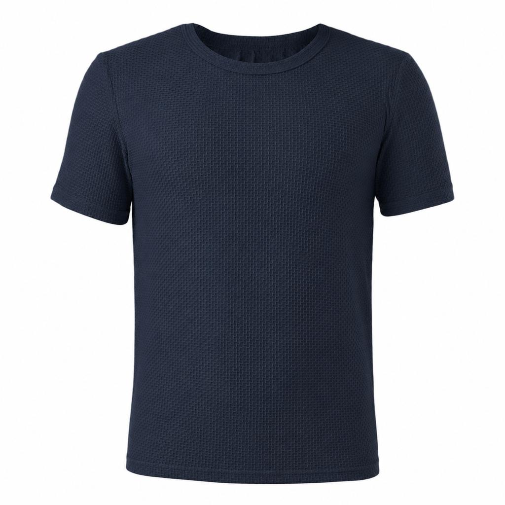 Mesh Ice Silk T-shirt Men's Short Sleeved Round Neck Half Sleeved Men's Base Shirt Men's T-shirt Quick Drying