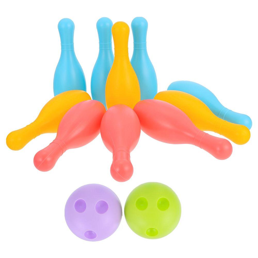 1 Set Plastic Colorful/White Bowling Set Indoor Outdoor Parties Sports Team Family Birthday School Gifts YMY