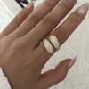 Stainless Steel Gold Plated Ring For Women Natural Stone Obsidian Tiger Eye Stone Stackable Finger Ring Party Minimalist Jewelry