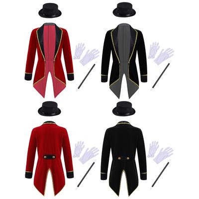 Mädchen Zauberer Showman Outfit Kinder Zirkus Ringmaster Langarm Jacke Frack Smoking Outfit
