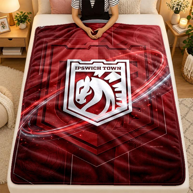 Flannel BlanketIpswich Town Football Warm Soft Throw Blanket for Indoor Sofa Bed Living Room Use